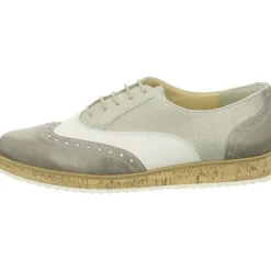 Paul Green Freizeit Schnürer grau smoke/sabbia metall Brush/Samt-Damen Sneaker & Schnürer