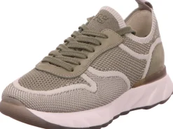 Paul Green Freizeit Schnürer grün KNIT/NUBUK herb-Damen Sneaker & Schnürer