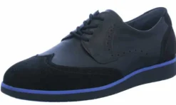 Waldläufer Freizeit Schnürer schwarz Helvin schwarz/blau-Herren Sneaker & Schnürer