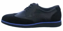 Waldläufer Freizeit Schnürer schwarz Helvin schwarz/blau-Herren Sneaker & Schnürer