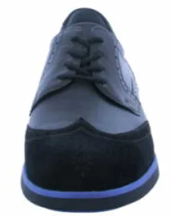 Waldläufer Freizeit Schnürer schwarz Helvin schwarz/blau-Herren Sneaker & Schnürer