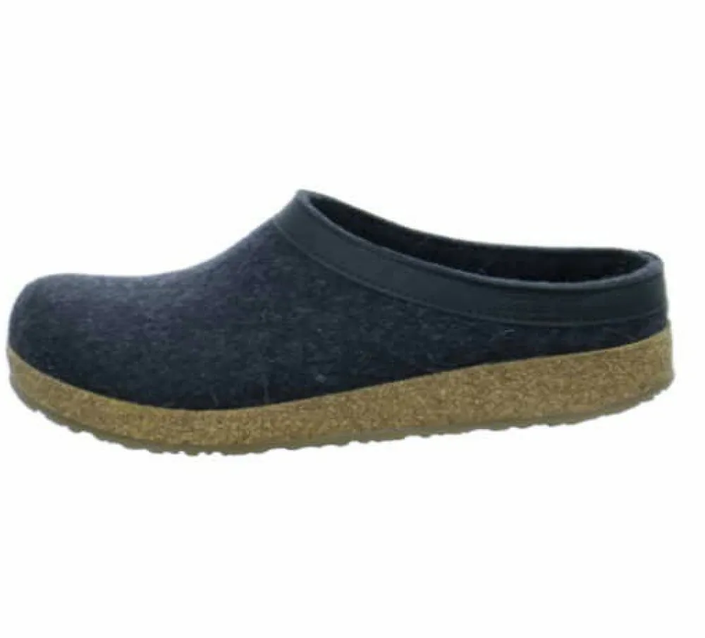 Iesse Hausschuhe grau Torben-graphit Filz/Leder-Herren Hausschuhe