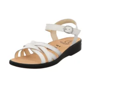 Ganter Komfort Sandalen weiss Sonnica E MILK SILVER Leder-Damen Sandalen