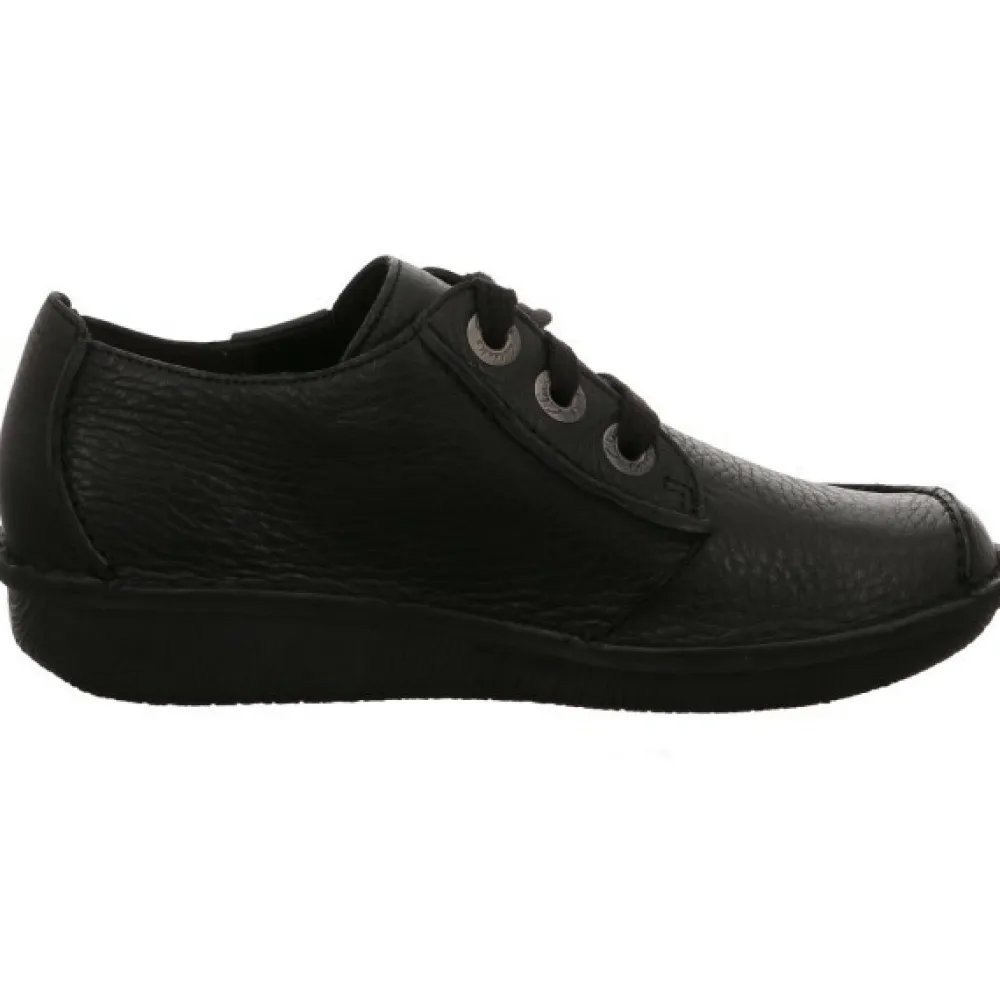 Clarks Komfort Schnürer schwarz Funny Dream-Damen Sneaker & Schnürer