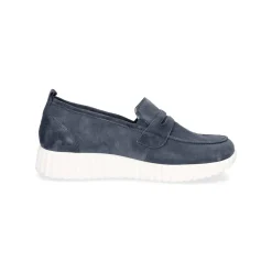 Waldläufer Komfort Slipper blau-Damen Slipper