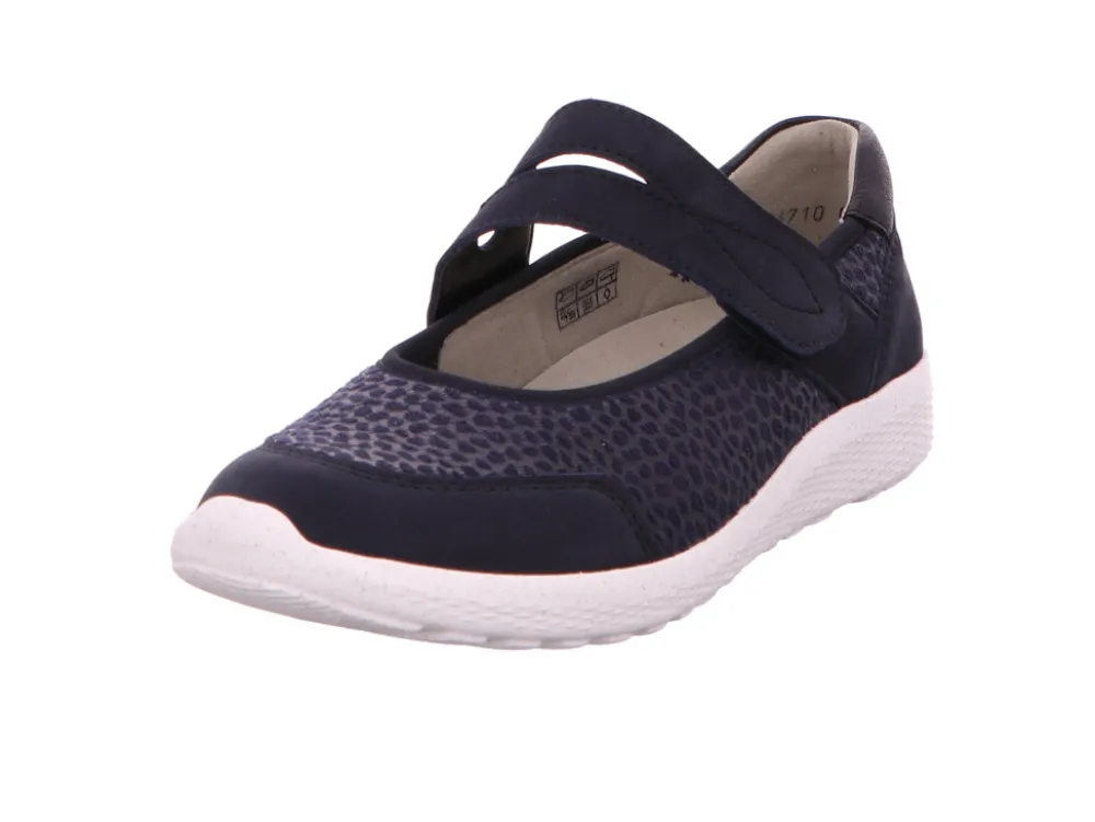 Waldläufer Komfort Slipper blau-Damen Slipper