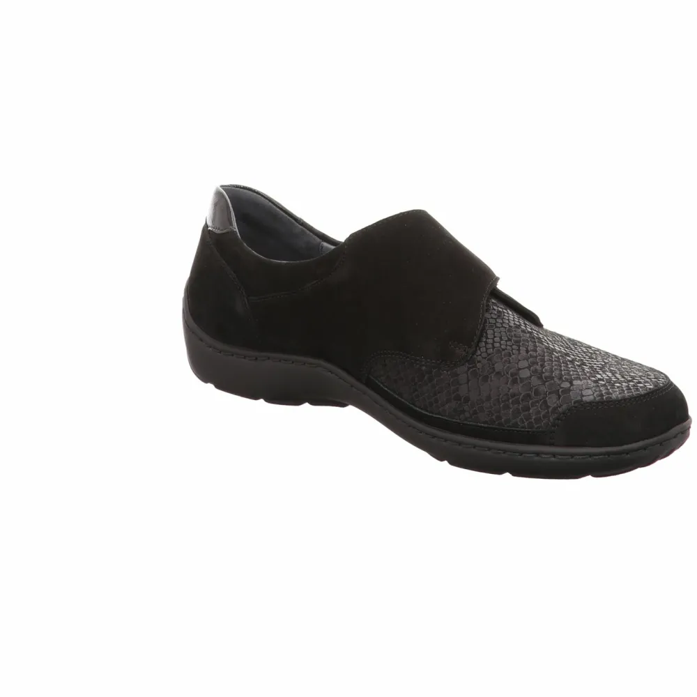 Waldläufer Komfort Slipper schwarz DENVER KROKUSSTR. TAIPEI-Damen Slipper