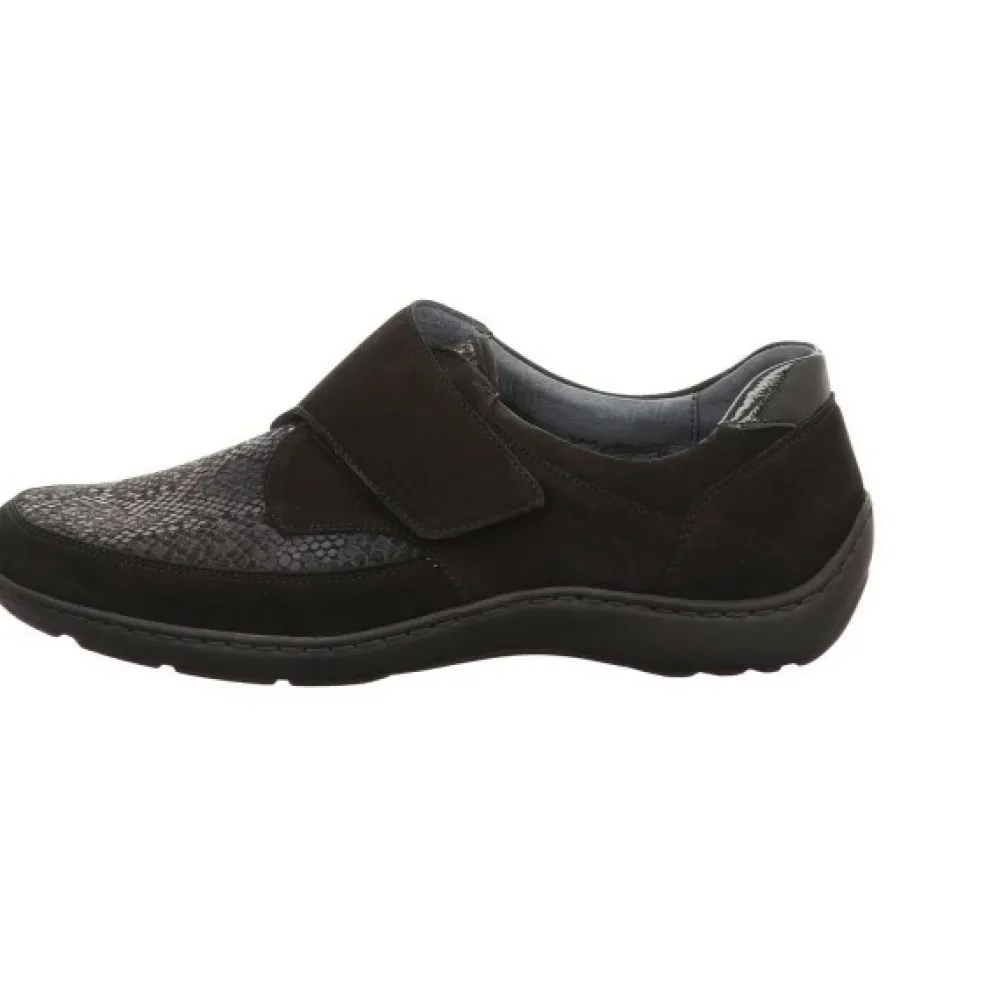 Waldläufer Komfort Slipper schwarz DENVER KROKUSSTR. TAIPEI-Damen Slipper