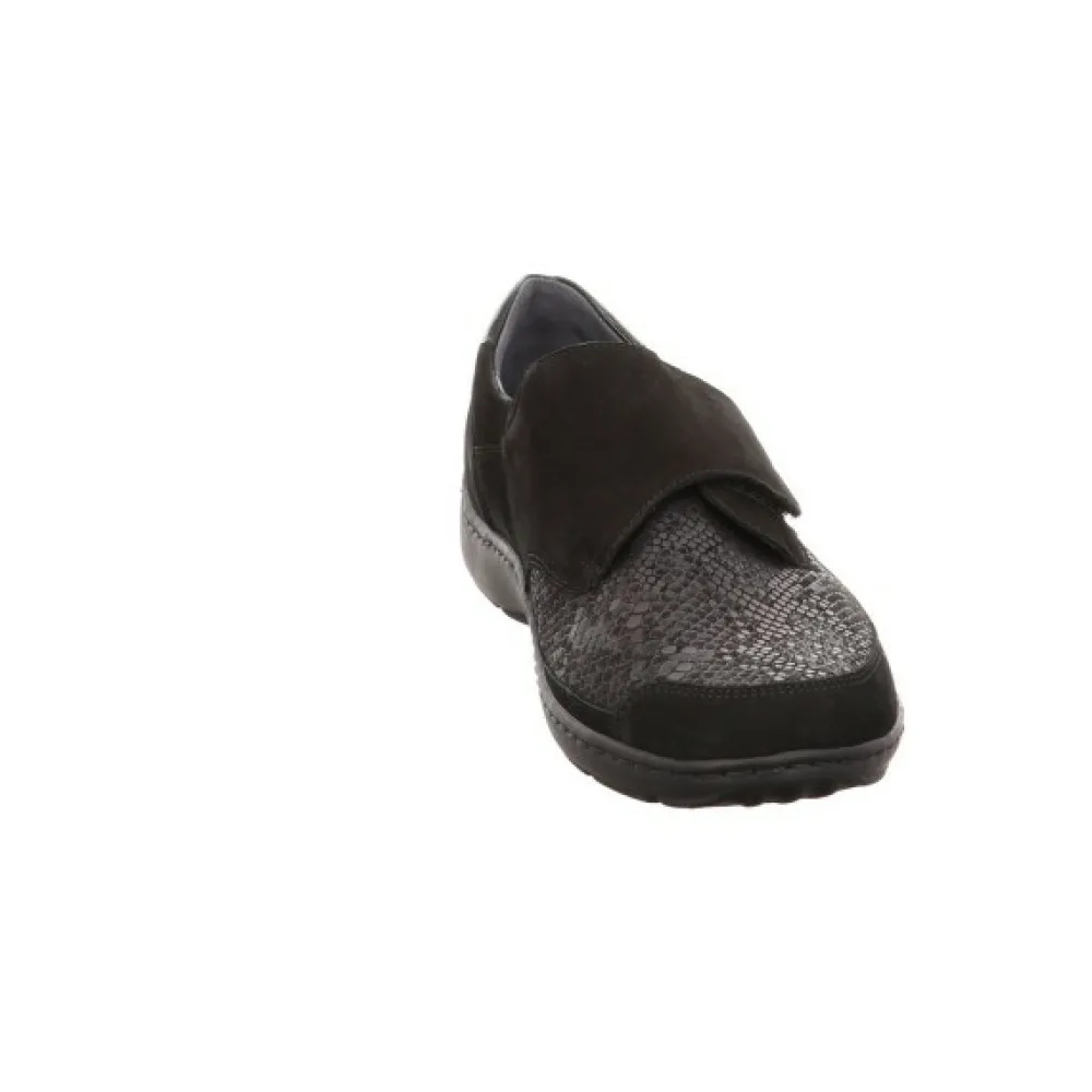 Waldläufer Komfort Slipper schwarz DENVER KROKUSSTR. TAIPEI-Damen Slipper