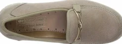 Fischer Markenschuh Komfort Slipper taupe Fischer Komfort Slipper Taupe-Damen Slipper