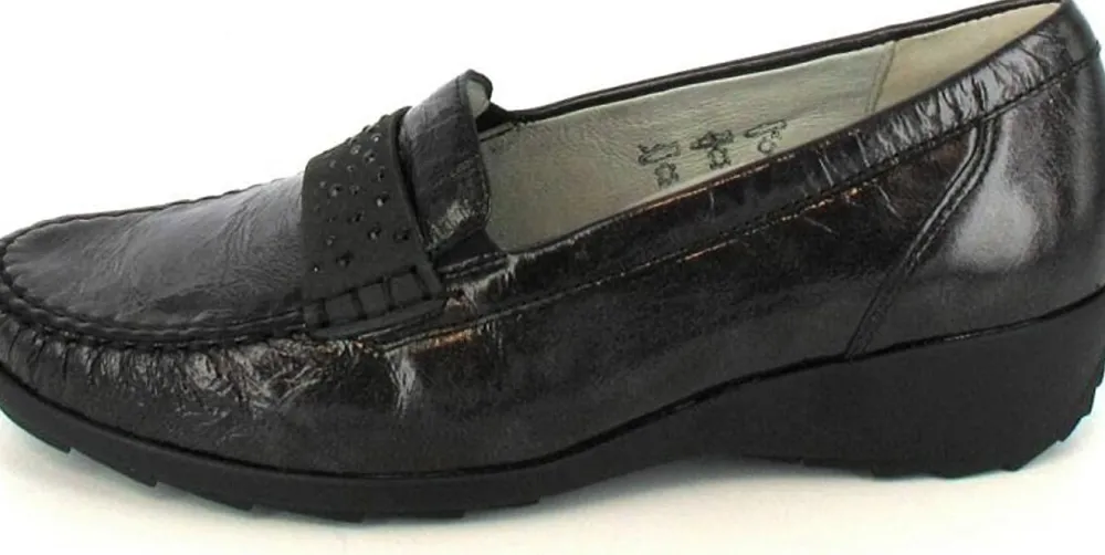 Waldläufer Mokassins schwarz-Damen Slipper