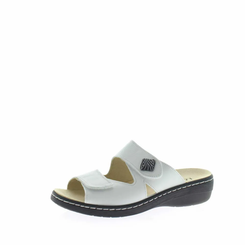 Longo Pantoletten weiss Bequem-Pantolette,weiss-Damen Sandalen