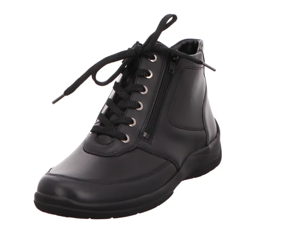 Waldläufer Schnür-Stiefeletten schwarz Hesna schwarz Memphis-Damen Sneaker & Schnürer