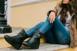 LOVENESS Stiefeletten schwarz Winterstiefel von-Damen Stiefel & Stiefeletten